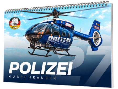 BFPP Polizei-Hubschrauber-Kalender 2027 mit Spiralbindung – Titelmotiv mit blauem Polizeihubschrauber